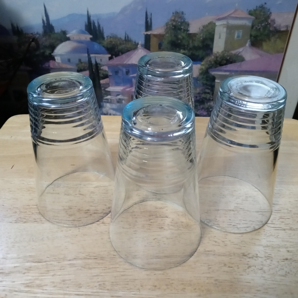 IKEA LIGHT BLUE 3 DRINKING GLASSπ·SIZE 5.75"Γ3.75",MADE IN BULGARIA. π - Picture 6 of 7